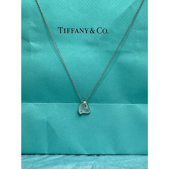 Authentic Tiffany & Co. Sterling Silver Elsa Peretti Heart Necklace - Picture 1 of 5